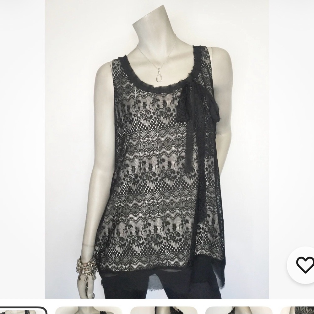 Cabi Black Lace Sleeveless cami Tank Top size S